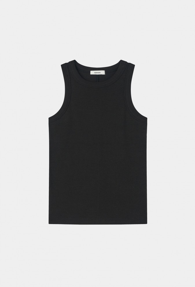 CURVED RIBBED TANK TOP