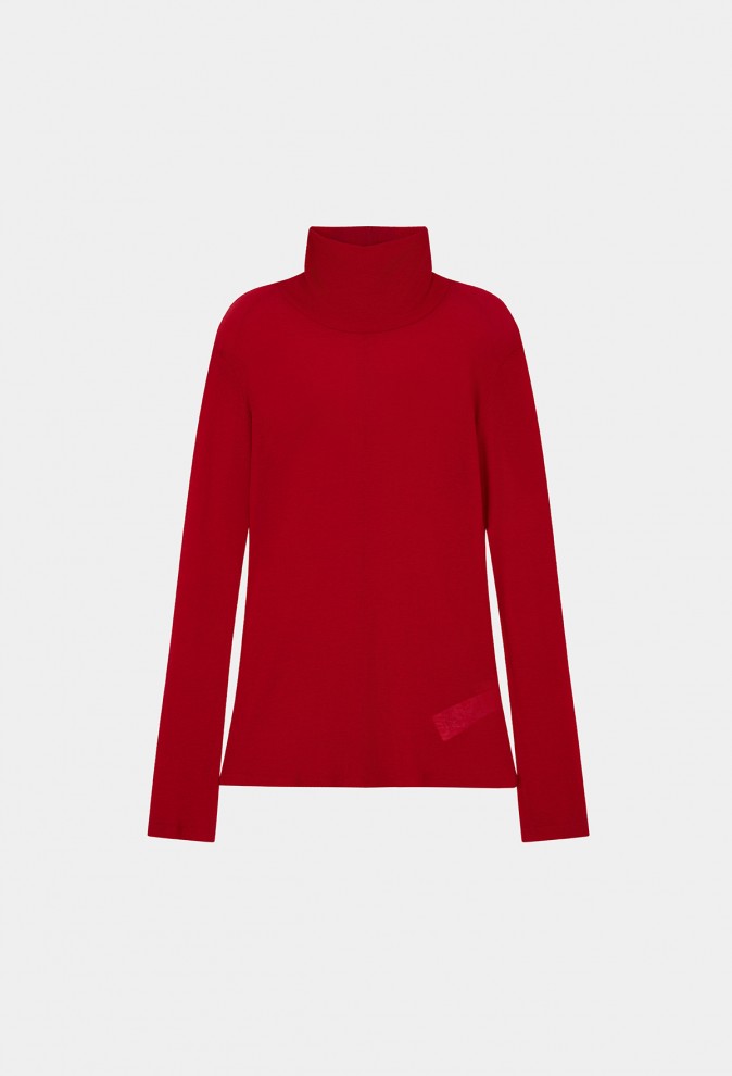 SHEER TURTLENECK T-SHIRT